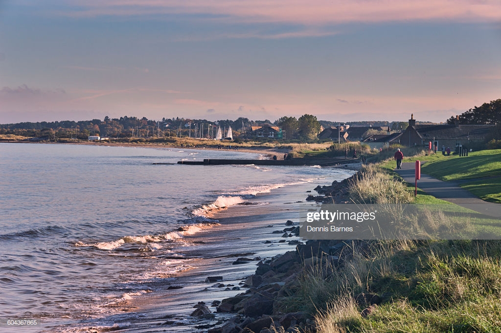 Looking east along Nairn Beach, Moray Firth, Highland Region, Scotland, UK.